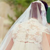 Lace detail on the back of a wedding dress