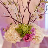 Pink and white flower twigs centrepiece
