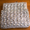 Silver beaded clutch