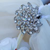 Silver flower brooch