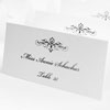 Classic white cursive place cards