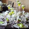 Modern elegant tall martini glass centerpieces