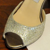 Open toe Jimmy Choo metallic silver pump