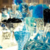 Blue and black themed sweets table