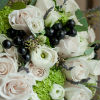 Large green and pink nosegay bouquet with natural accents