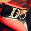 bride's shoes with the words "I Do"