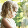 Flower girl gazing