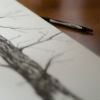Illustrated tree guest book where guests can add their names to each bare branch